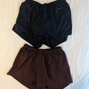 Girlfriend Collective Gazelle Shorts in colors Earth (brown) and Navy, Small